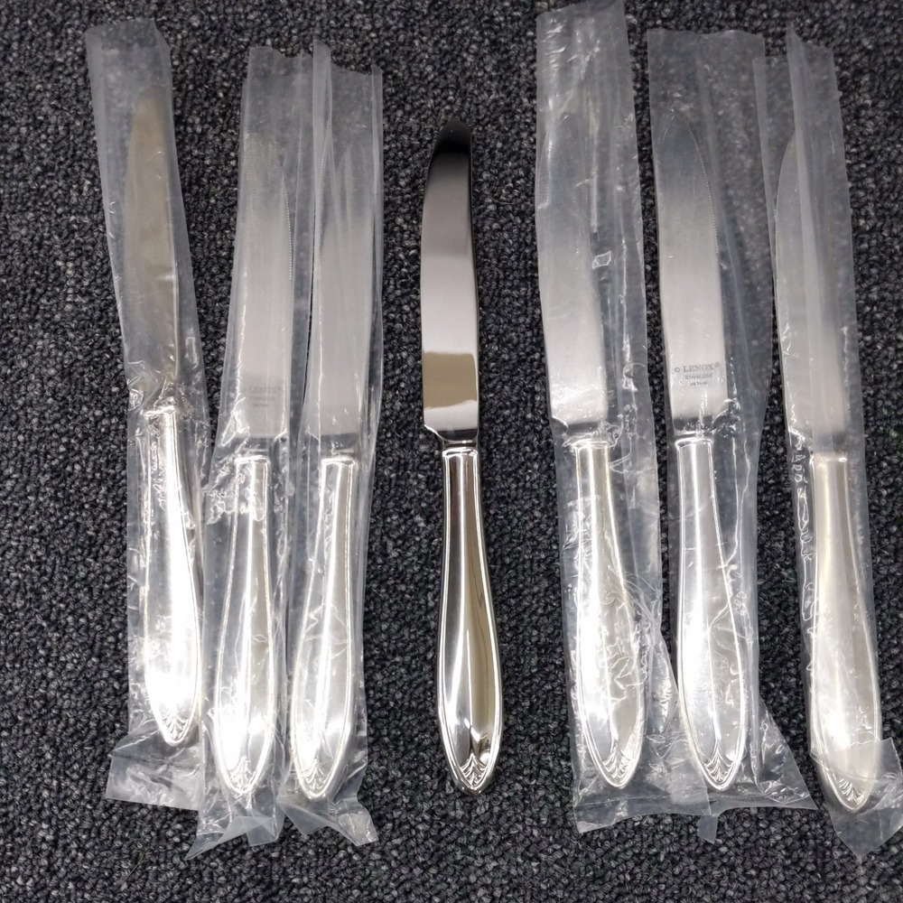 7 Lenox COVINGTON Stainless Dinner Knives‎ 18/10 Glossy NEW Flatware